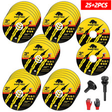 27PCS 3"Cut Off Wheels for Die Grinder,Metal&Stainless Steel,3/8"Arbor w/Mandrel