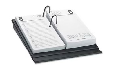 AT-A-GLANCE Loose-Leaf Desk Calendar Base, 17 Style, Holds 3 1/2'' x 6'' Pages