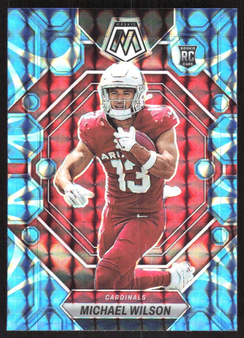 1640J 2023 Panini Mosaic #350 Michael Wilson Reactive Blue Mosaic