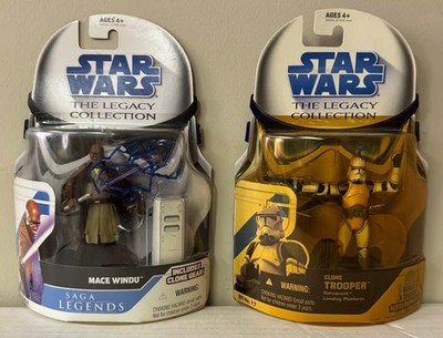 Star Wars Episode III Legacy Collection Mace Windu & Clone Trooper Hasbro 2008