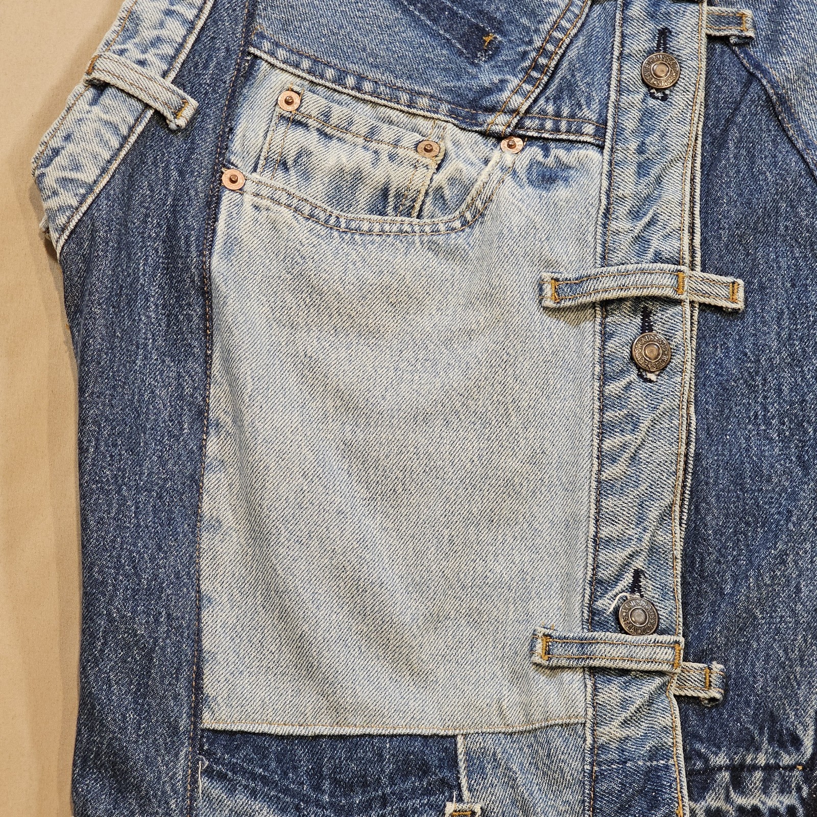 Vintage Levi’s Handmade Patchwork Denim Grunge Pu… - image 7
