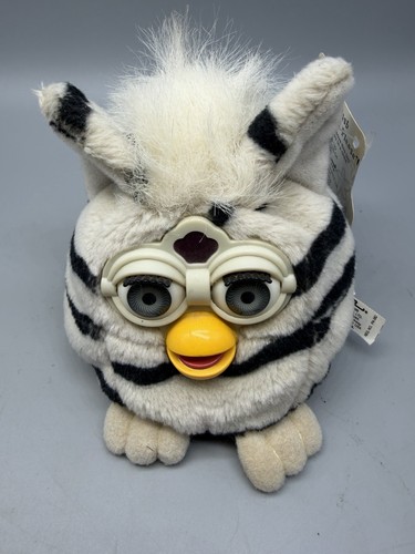 VTG 1999 Furby Buddies “LIGHT PLEASE” Striped ZEBRA Beanie Tiger 70-726-04