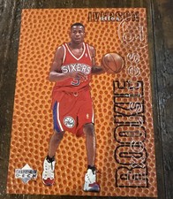 1996-97 Upper Deck Rookie Exclusives #R1 Allen Iverson Rookie Card RC CLEAN?. rookie card picture