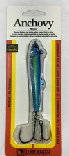 LUHR JENSEN ' ANCHOVY ROLL 3.5 ' EVERGLO ' GLOW AQAULICIOUS ' 3.5"