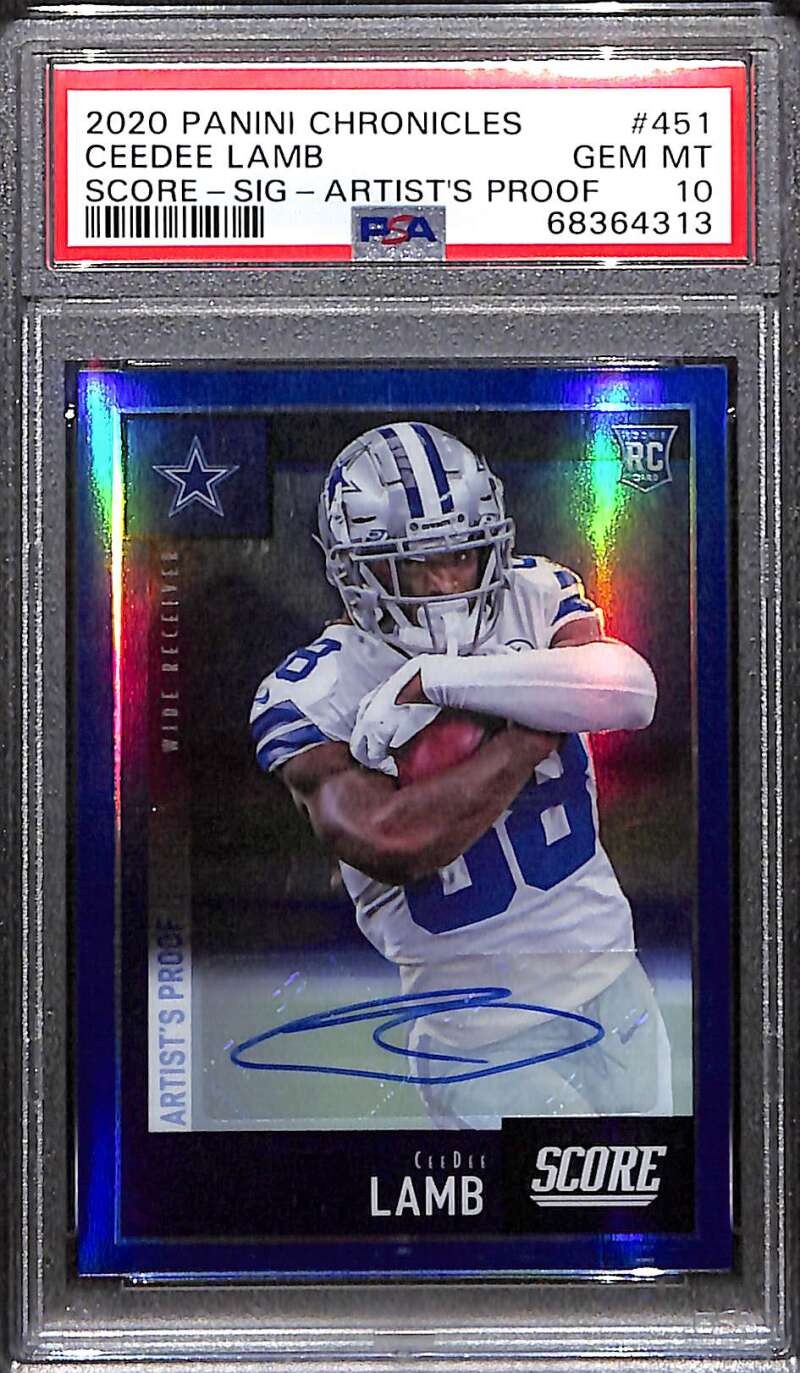 CeeDee Lamb Panini Chronicles Score #451 Autograph Artist Proof