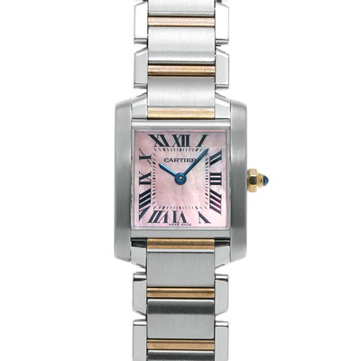 CARTIER Tank Française SM W51027Q4 Damenuhr pink gebraucht #21218