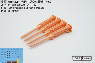 FAB FA48079 1/48 US AIM-120B AMRAAM （4 sets）3D Printed Set