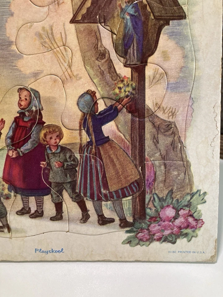 Vintage Jesus And The Children Puzzle Cardboard Playskool Golden Press USA - Image 3 of 4