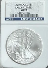 2010 Silver Eagle NGC MS70 Early Releases Stunning