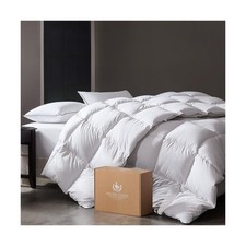 PACIFIC COAST Goose Feather Down Comforters King Size, 100 Cotton Extra Fluf...