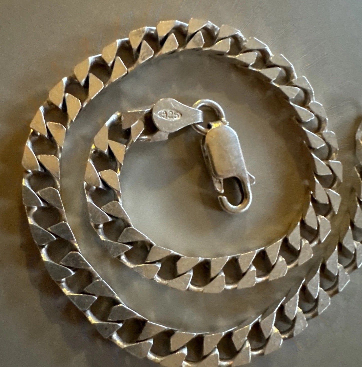 Sterling Silver 925 Solid Square Curb Link Bracel… - image 3