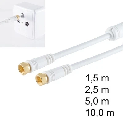 S-CONN Satellitenkabel SAT Koax Digital Kabel 110db 8k UHD F-Stecker vergoldet 1,5m-10m