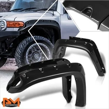 For 07-14 FJ Cruiser ABS Pocket-Riveted Style Wheel Fender Flares Glossy Black