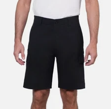 WearFirst Men's Cargo Shorts Stretch Fabric 9 in. Inseam SIZE 34 BLACK