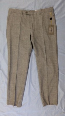 NWT Canali Italy Luxury Wool Dress Pants Trousers Gray Melange EU 50 US 34