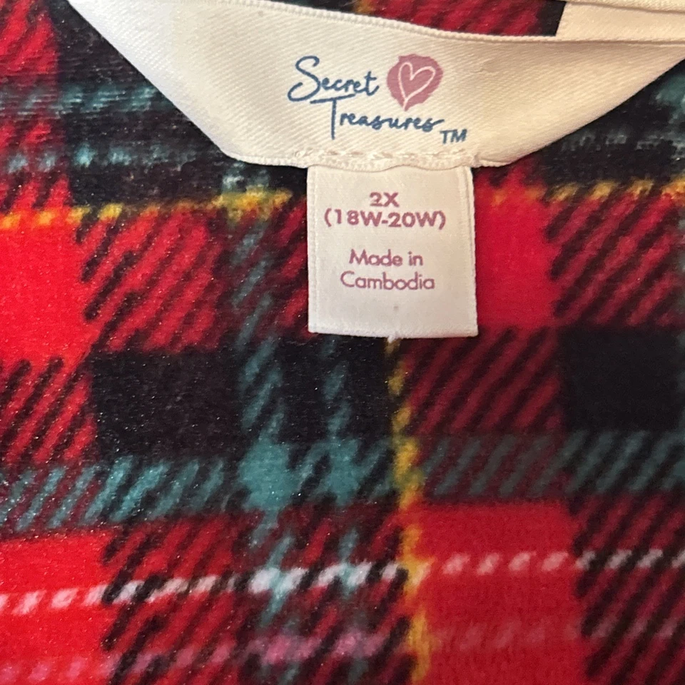 Juego de pijama de Navidad a cuadros Secret Treasures Plus 2XL (18w/20w) para mujer ver descripción Foto 3 de 4