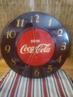 VTG 50's Coca-Cola Metal Wall Clock 18inches (Works)