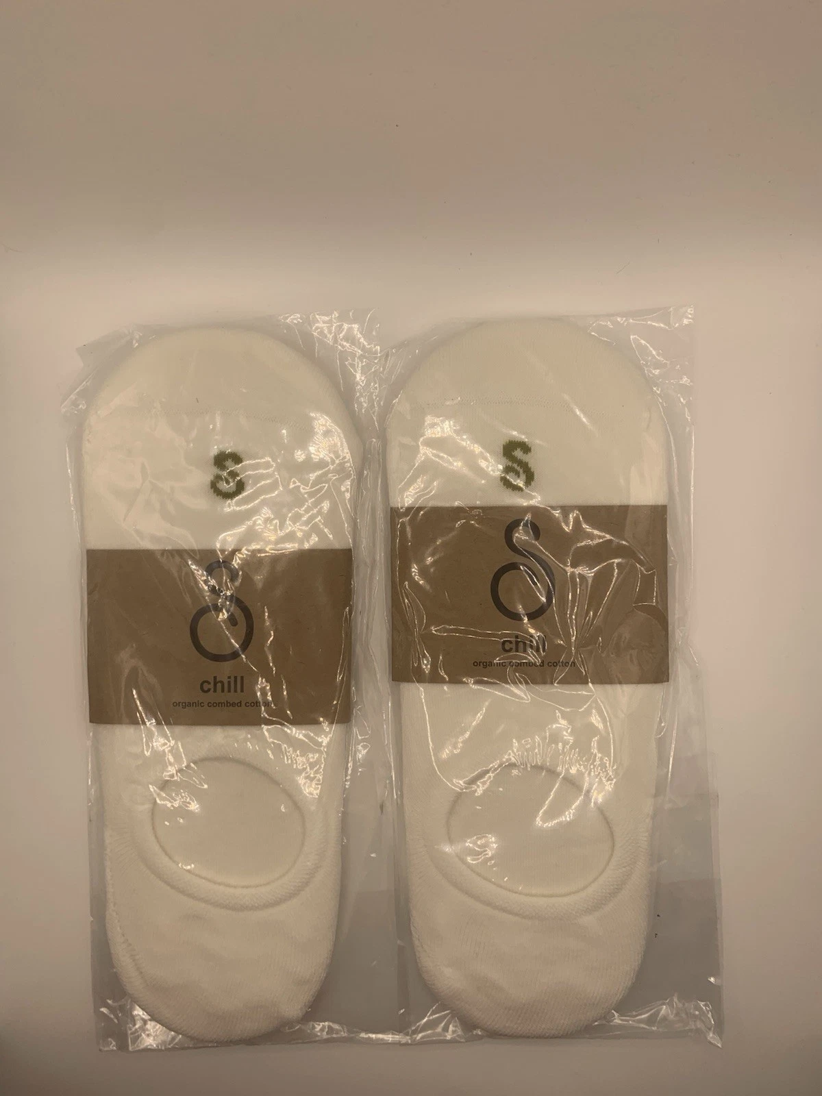 Hipswan Chill No Show Socks x2 Pair White 6-8 Original Combed Cotton