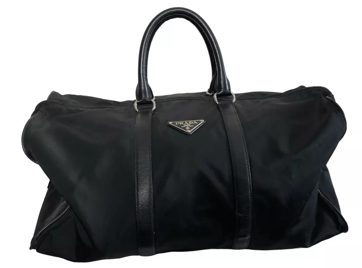 Prada Saffiano Lux Boston Bag in Black