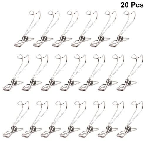 20 Pcs Stainless Steel Clothespins Metal Clips for Hanging Hanger