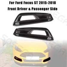Left & Right For Ford Focus ST 2015-2018 Gloss Black Front Fog Light Cover Bezel