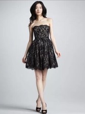 Robert Rodriguez Neiman Marcus for Target Black Lace Strapless Party Dress 10
