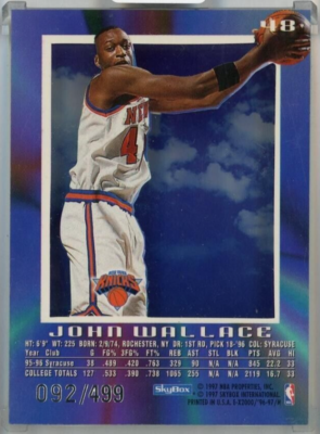 1996-97 E-X2000 JOHN WALLACE CREDENTIALS #48 /499 New York Knicks 