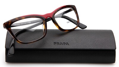 NEW PRADA VPR 10V 320-1O1 Havana Red EYEGLASSES 52-18-145 B34mm Italy