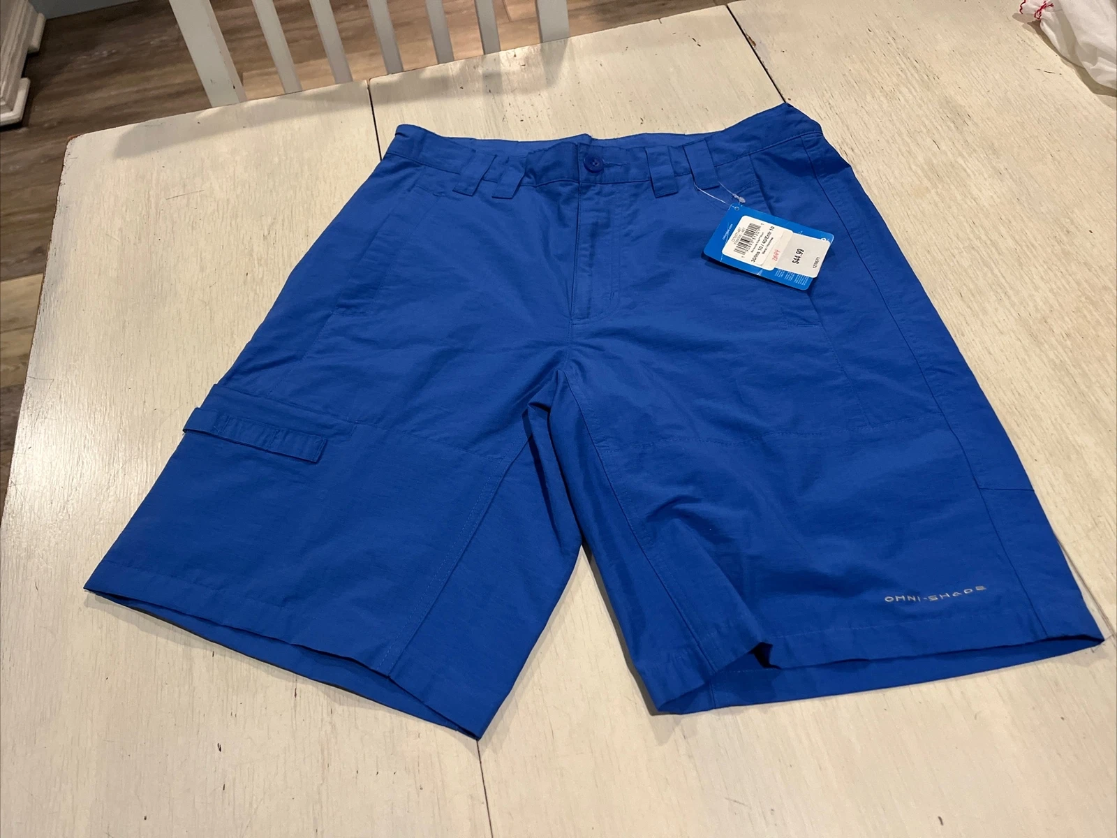 Columbia Shorts Men's 30 PFG Cargo Blue Omni-shade Barracuda Killer~NEW