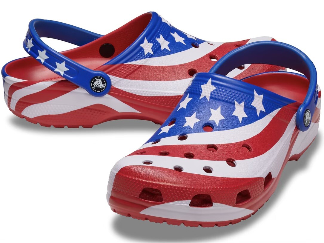 Crocs Clogs Mens 8 Womens 10 American Flag USA Patriotic Classic Slip On Sandals Crocs Clogs Mens 8 Womens 10 American Flag USA Patriotic  main image 2