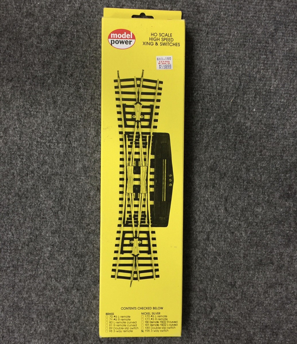 New HO Model Power Remote 3 Way Switch 198 Nickel Silver Track NOS