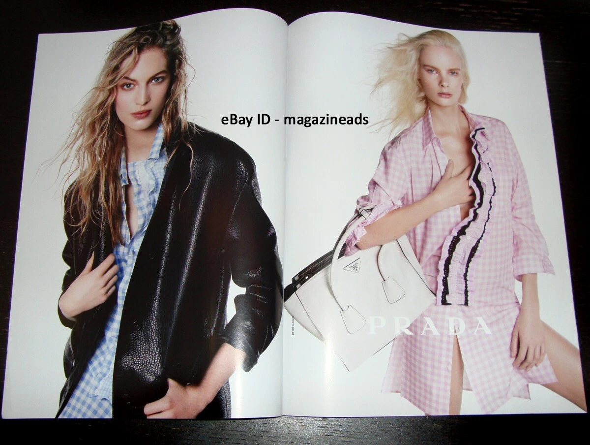 PRADA 2 PAGINE STAMPA ANNUNCIO PRE AUTUNNO 2013 VANESSA AXENTE IRENE HIEMSTRA STEVEN MEISEL