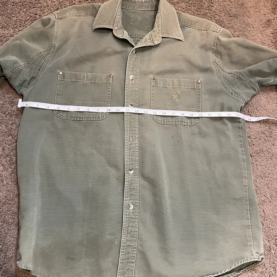 Browning Forest Green Thick Long Sleeve Button Down Shirt XL. Heavy Duty.    II - Image 4 of 4