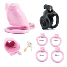 USA Male Realistic Doggie Chastity Cage Device Men Resin Lock Belt with 4 Rings