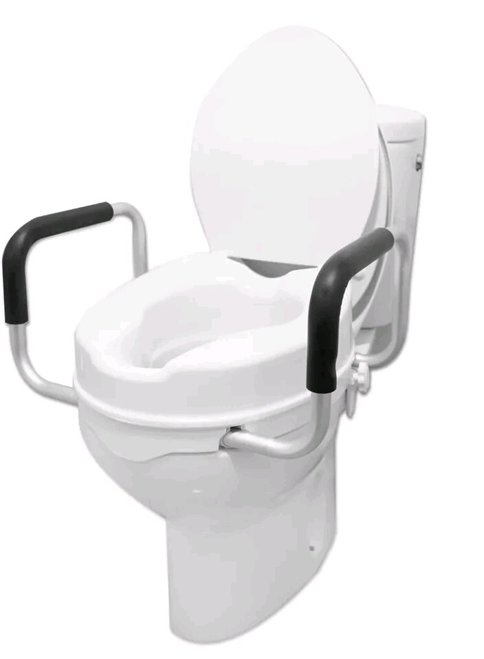 PEPE Toilet Raiser Seat for Elderly Adults With Handles 4 inch Riser