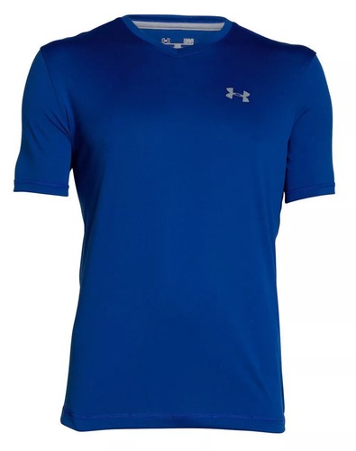 NWT MENS UNDER ARMOUR TECH V-NECK BLUE PERFORMANCE TEE SIZE SMALL ~ MSRP $24.99 - Picture 7 of 8