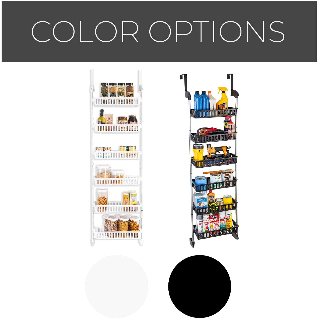 Smart Design 6-Tier Pantry Organizer with 6 Full Baskets (Assorted Colors)