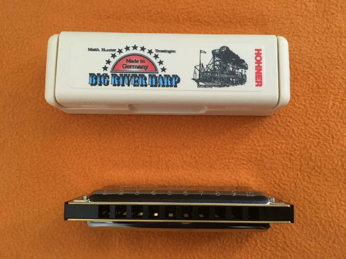 New HOHNER BIG RIVER HARMONICA w Box KEY F Made Germany folk country blues harp