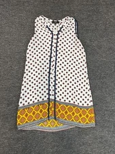 Naif Shift Dress Womens PS Petite Small Blue Ivory Geometric Sleeveless