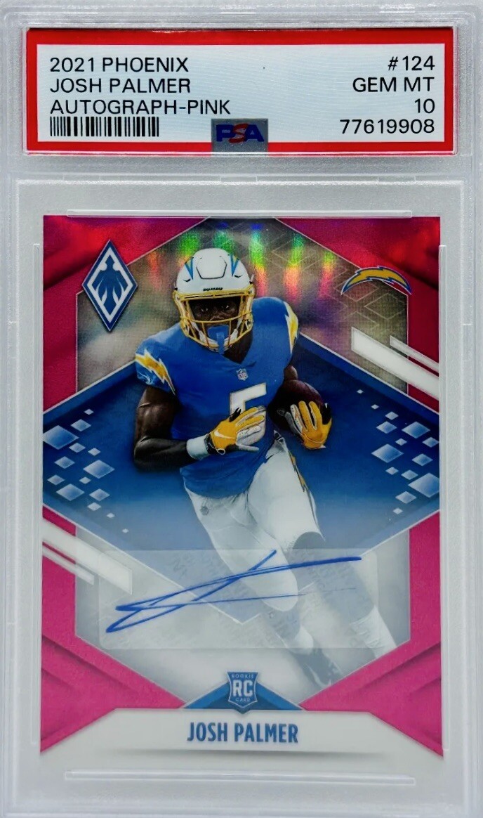 2021 Phoenix Josh Palmer #124 Autograph - Pink Rookie RC #38/50 PSA 10 Gem Mint