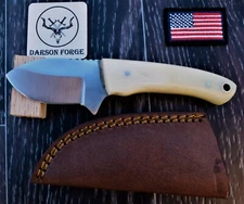 Custom Handmade High Carbon Steel Mini Camp knife 5", EDC.. Bone Handle