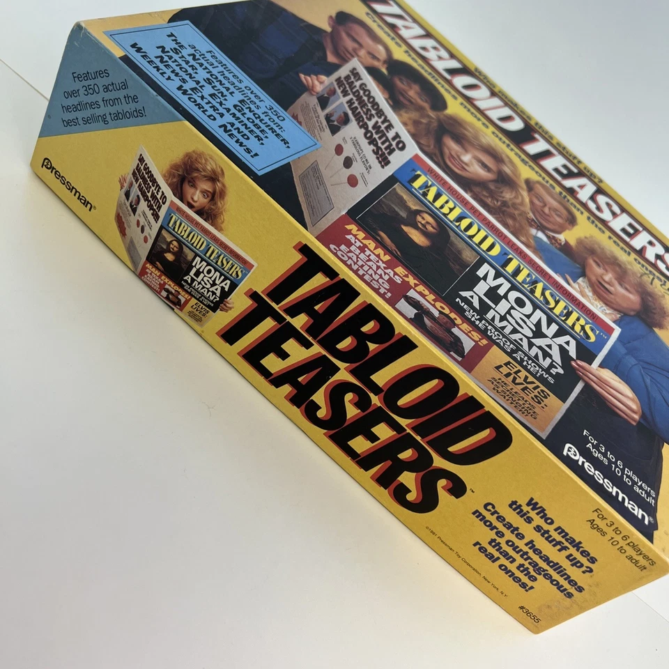 Vintage 1991 Tabloid Teasers Trivia Board Game by Pressman Complete - Image 3 of 4