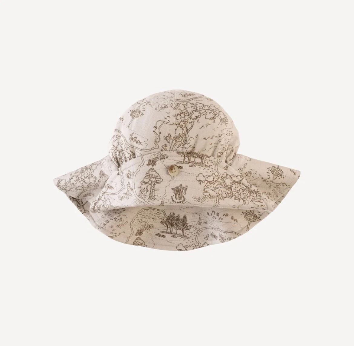 Kate Quinn Winnie The Pooh MAP Bamboo ☀️ Button Sun Hat Size XXL 4T NWT