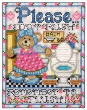 Design Works PLEASE FLUSH 2030 COUNTED CROSS STITCH KIT 8" X 10"