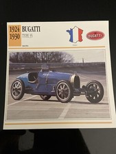 1924 - 1930 Bugatti Type 35 Racing Atlas Car Info Photo Card Spec Sheet France