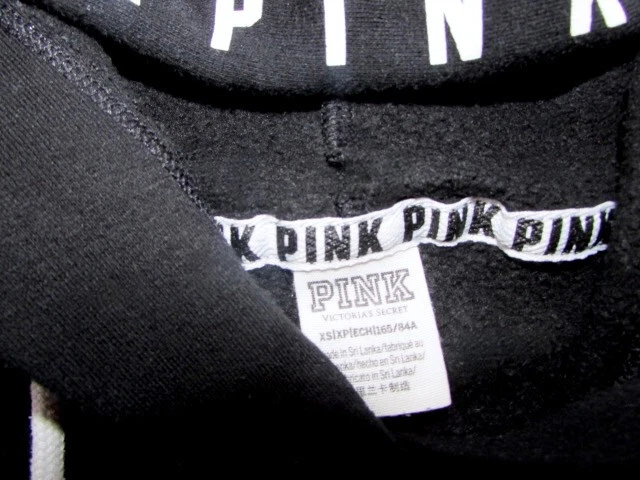 UNDERCOVER Felpa con cappuccio Victoria's Secret Pink ~ taglia XS ~ tinta unita arcobaleno con tasche! 22