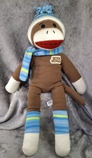 Sock Monkey Plush Dan Dee Collectors Choice 24" Large Stuffed Animal Toy Soft