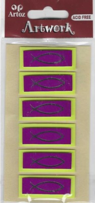 Artoz Artwork 3D-Sticker - Konfirmation, Kommunion, Taufe - silber grün magenta