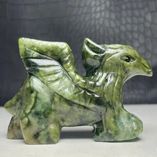 224G NaturalCrystal Mineral Specimen. XIUYAN Jade. Hand-carved Griffin.GIFT.JJ