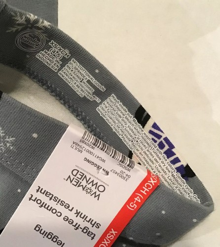 Leggings Wonder Nation Ragazze X-Small (4-5) Pinguini Grigio Cotone Resistente - Foto 8 di 9